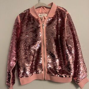 H&M girls Pink Sequin Jacket